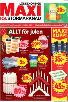 Förhandsgranska reklamblad Löddeköpinge från butik ICA Maxi gäller från 24/11/2025