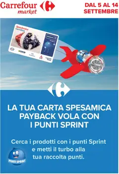 Anteprima dell'opuscolo Volantino Market Punti Sprint Payback dal negozio Carrefour valido da 05/09/2025