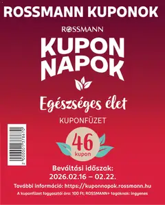 Rossmann - Kupon magazin megtekintése, amely érvényes 2026.02.16.-től