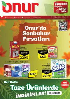 Onur Market Katalog - Bursa 14.10.2025 - Broşürünün önizlemesi
