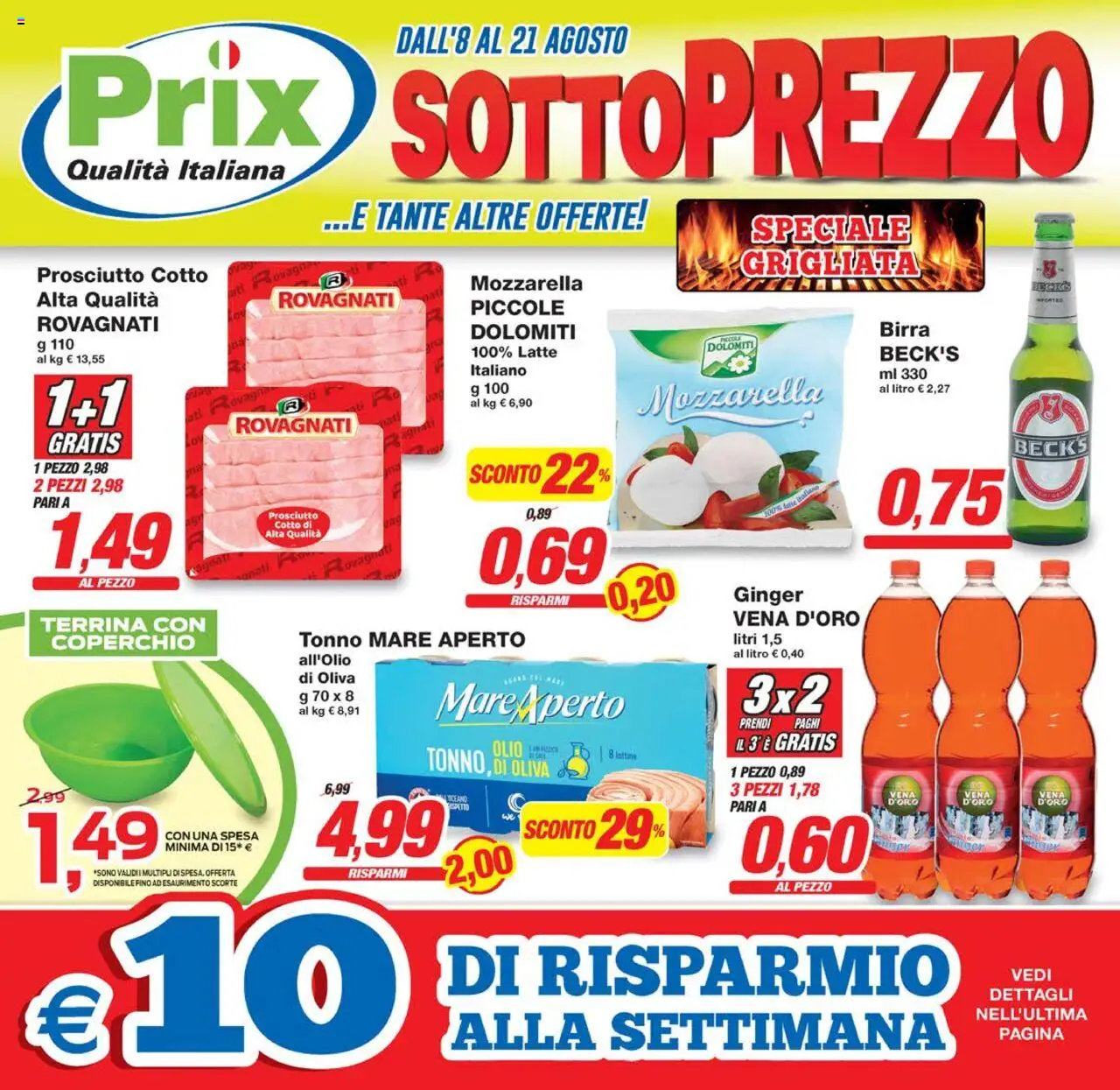 Volantino Prix valido da 08/08/2025 numero di pagina 1