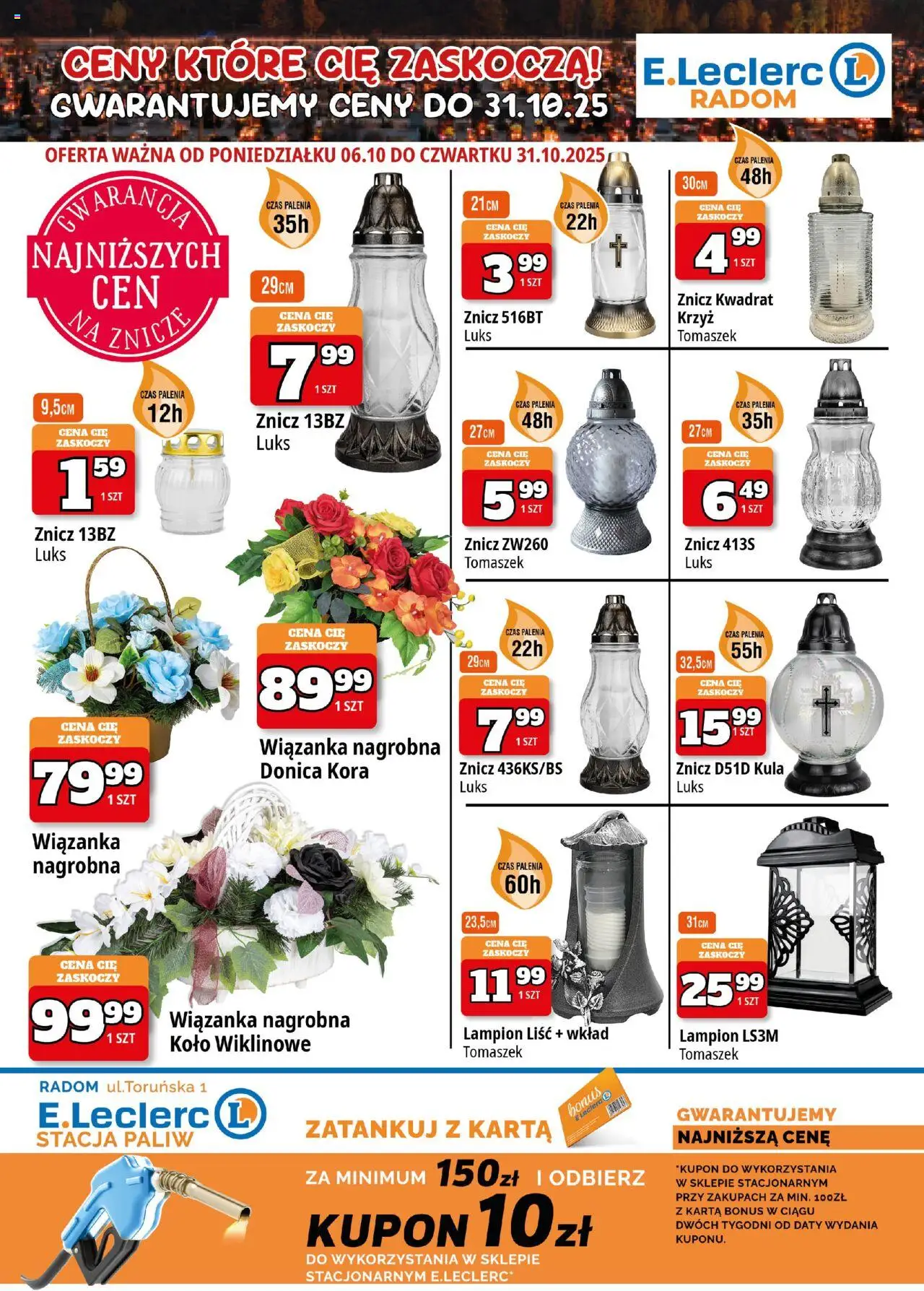 Pogląd gazetki "Radom znicze" ze sklepu E.Leclerc ważnej od 06.10.2025