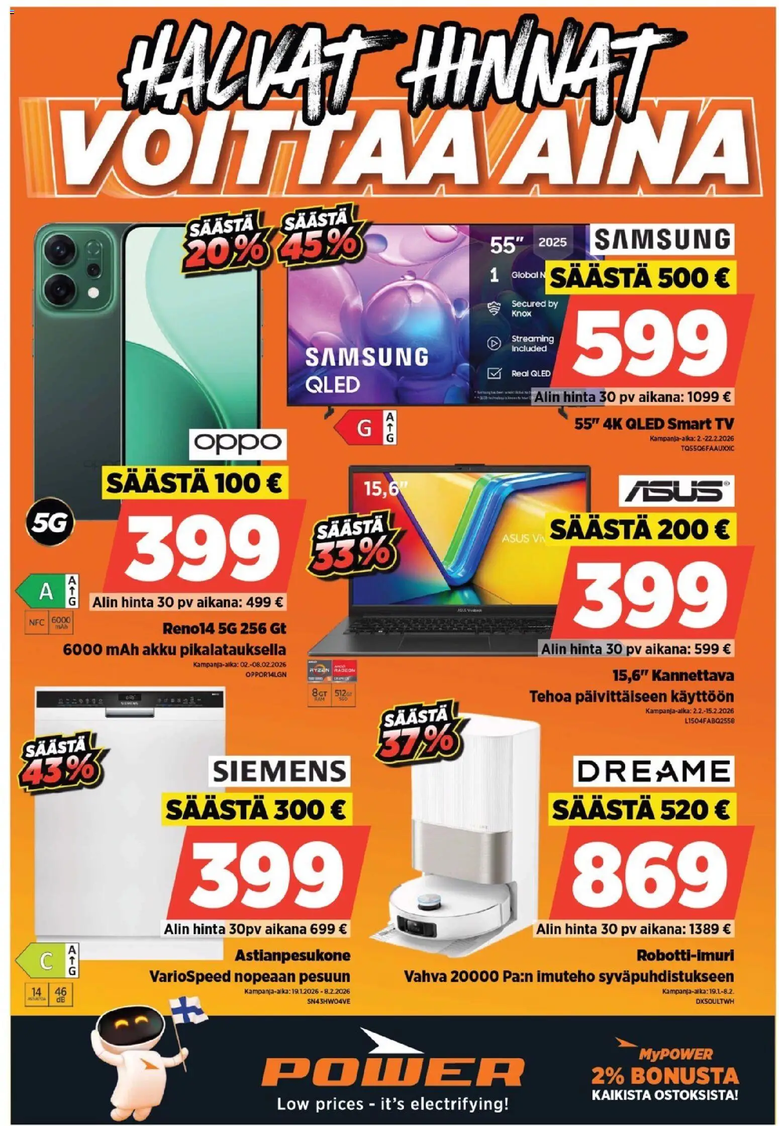 Kaupan Power POWER HINTAAN Viikon mainoslehti esikatselu, voimassa 02/02/2026