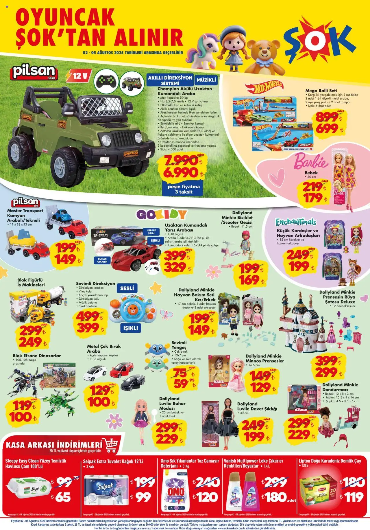 Şok Market katalog 02 Ağustos 2025 - Aktüel ürünler - Sayfa numarası 1 - Oyuncak, Tuvalet, Tuvalet kağıdı, Kasa, Pil, USB, Aynalar, Bağlayıcı