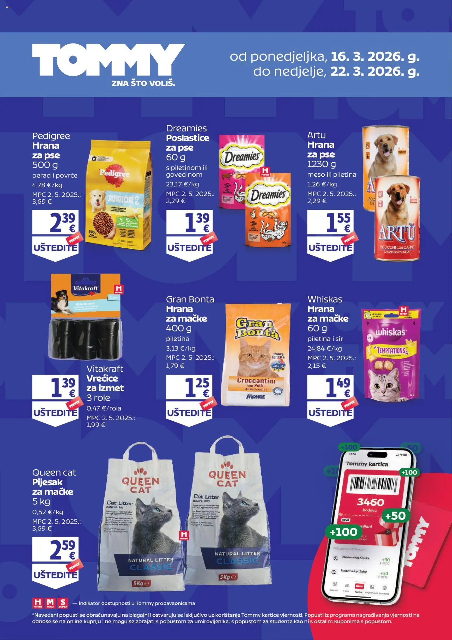 Pregled letka Dodatne pogodnosti za Tommy vjerne članove trgovine Tommy vrijedi od 16.03.2026