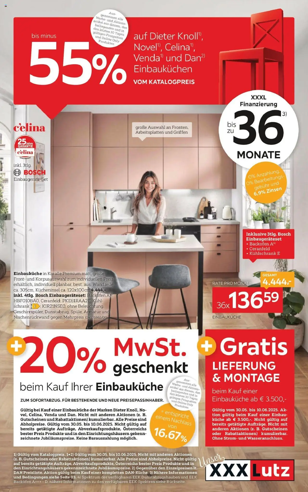  XXXLutz Küchen Celina/Nobilia ab (27.05.2025 - 10.06.2025) - Seite 1 - Kühlschrank, Schrank