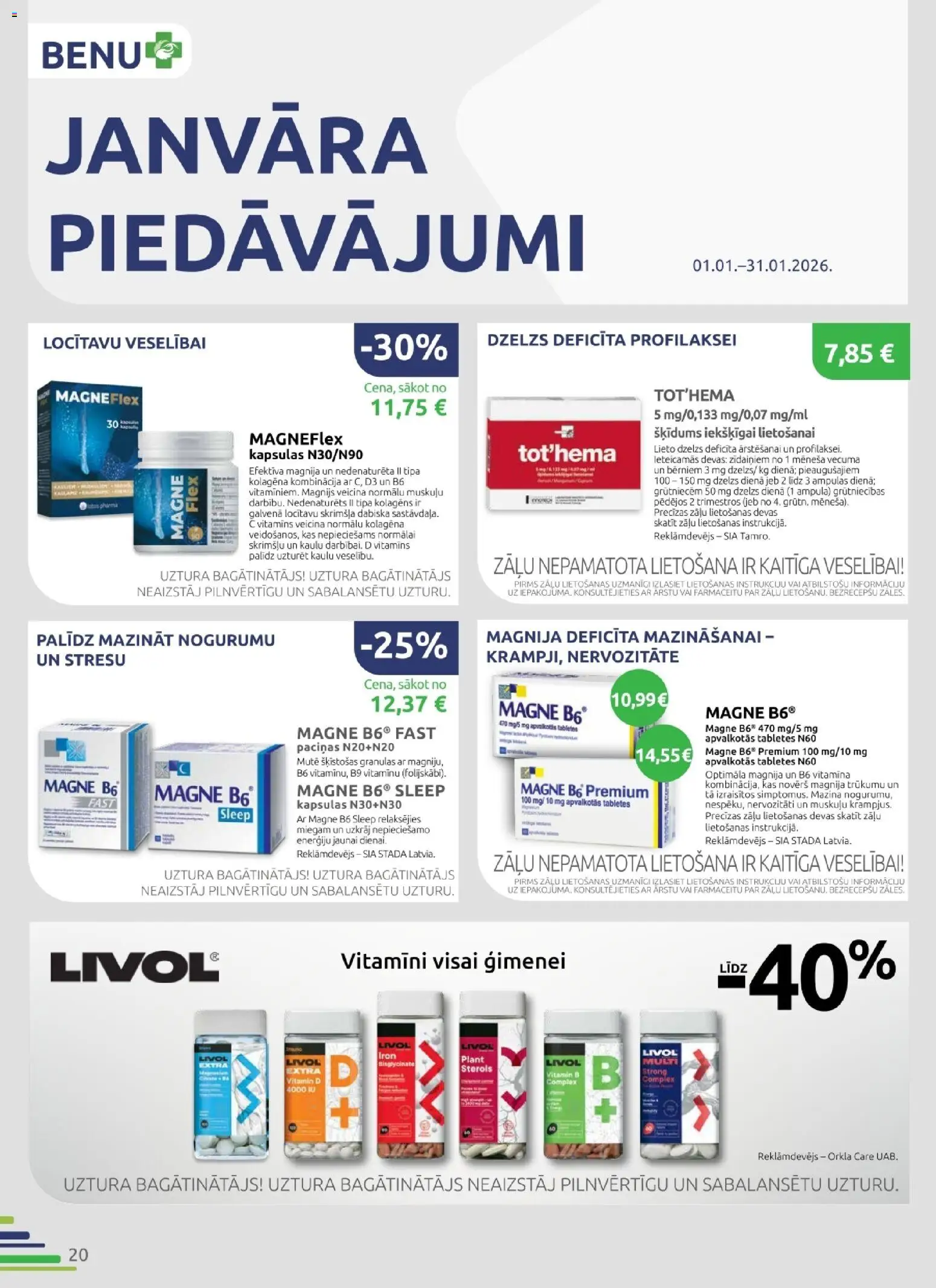 Skatīt BENU akciju bukletu, derīgs no 2026.01.01