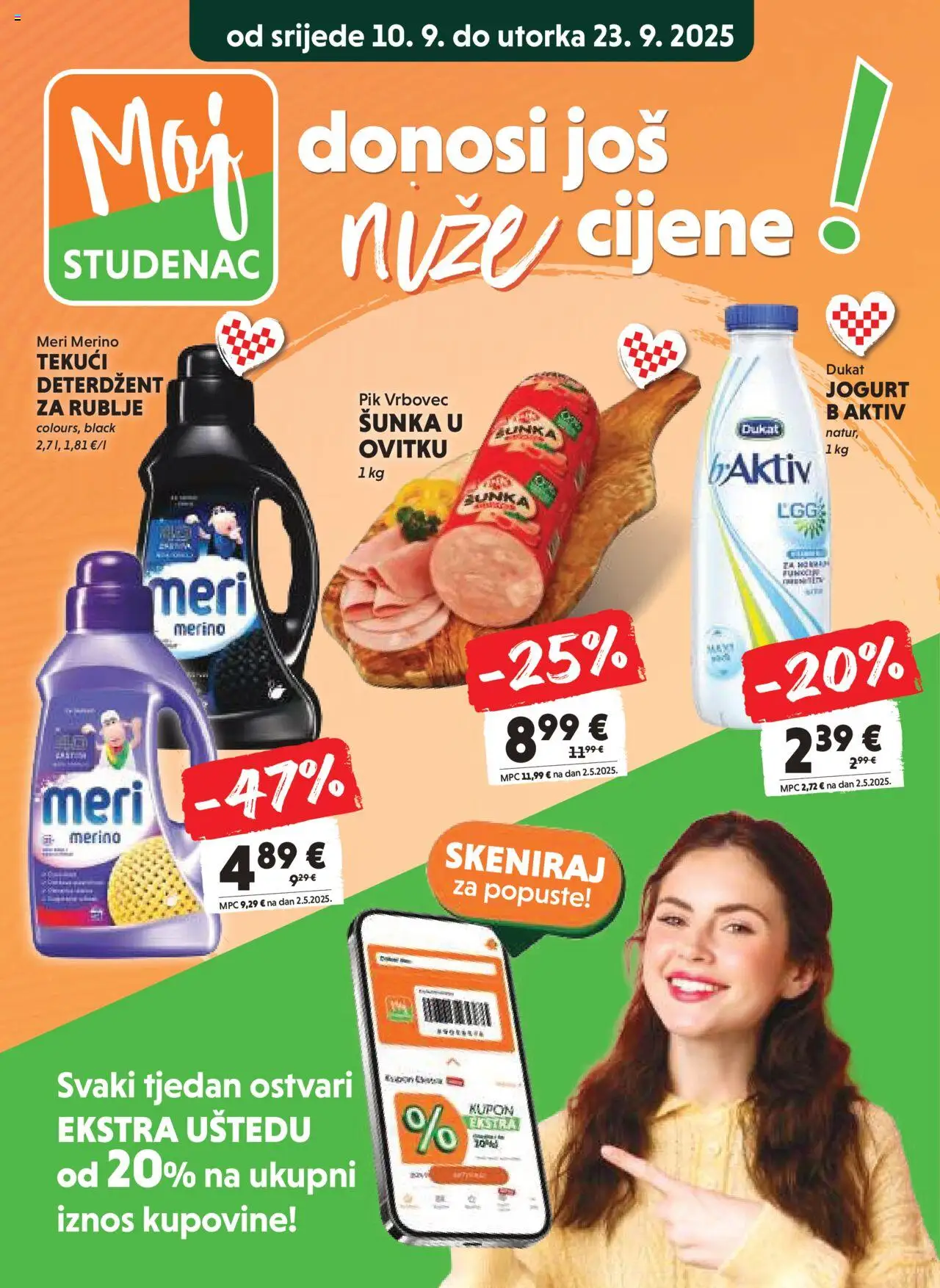 Studenac aktualni Moj Studenac vrijedi od 10.09.2025 - tjedna akcija broj stranice 1