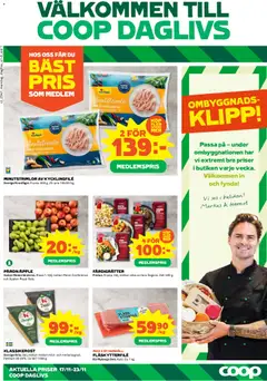 Förhandsgranska reklamblad Aktuella reklamblad Coop Daglivs från butik Coop Daglivs gäller från 17/11/2025