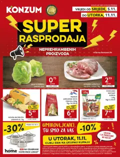 Pregled letka Super Rasprodaja trgovine Konzum vrijedi od 05.11.2025