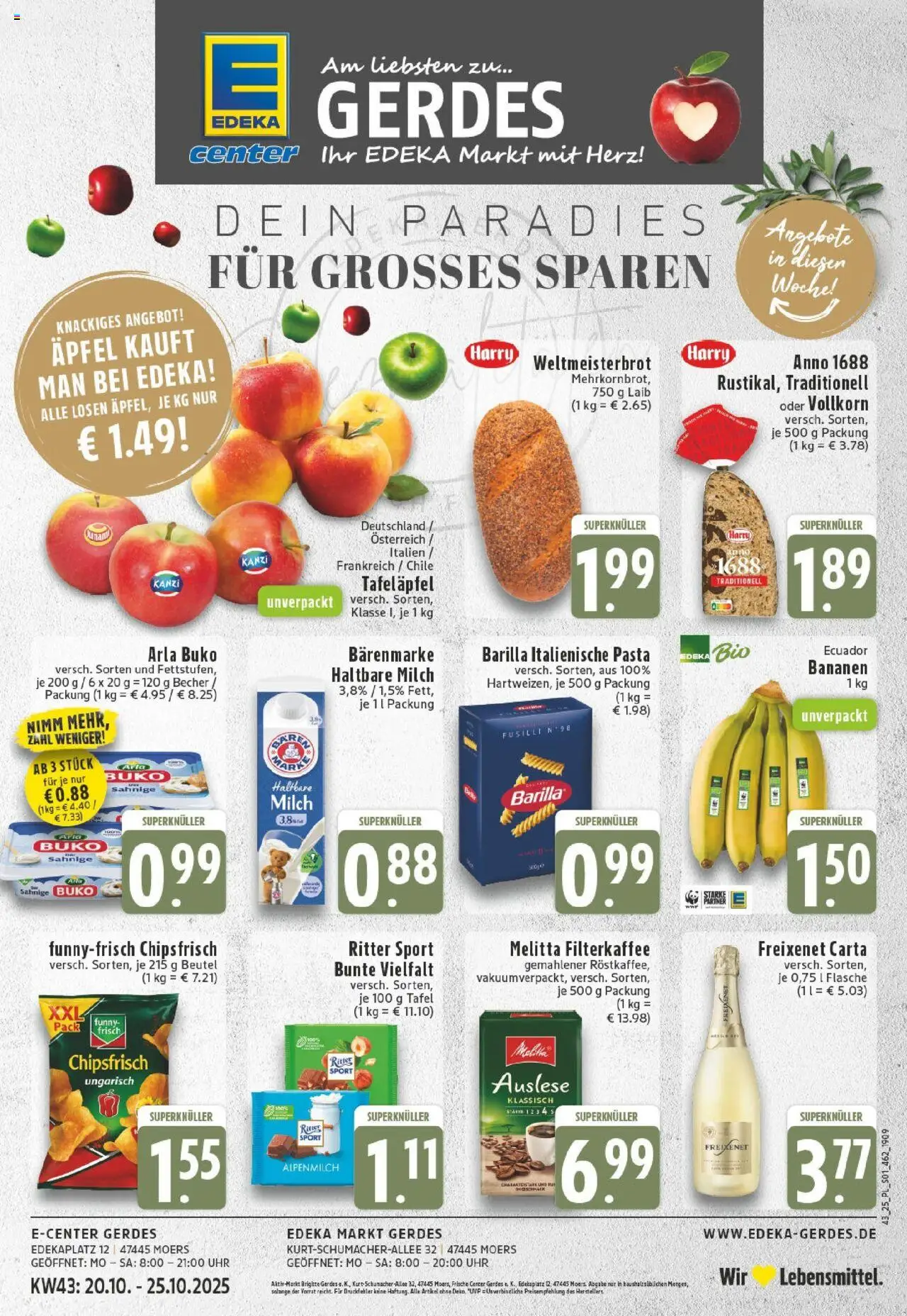 EDEKA Prospekt ab 19.10.2025 - Prospekt Moers-Rheinkamp Online