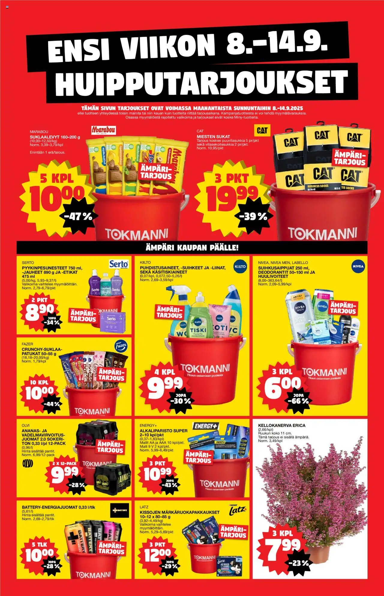 Tokmanni-kaupan Ensi viikon huipputarjoukset voimassa 08/09/2025 - Sivulla 1