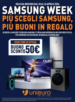 Anteprima dell'opuscolo Unieuro volantino Samsung dal negozio Unieuro valido da 20/04/2026