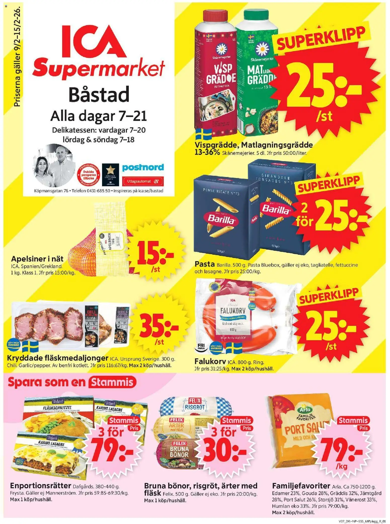 Förhandsgranska reklamblad Båstad från butik ICA Supermarket gäller från 09/02/2026