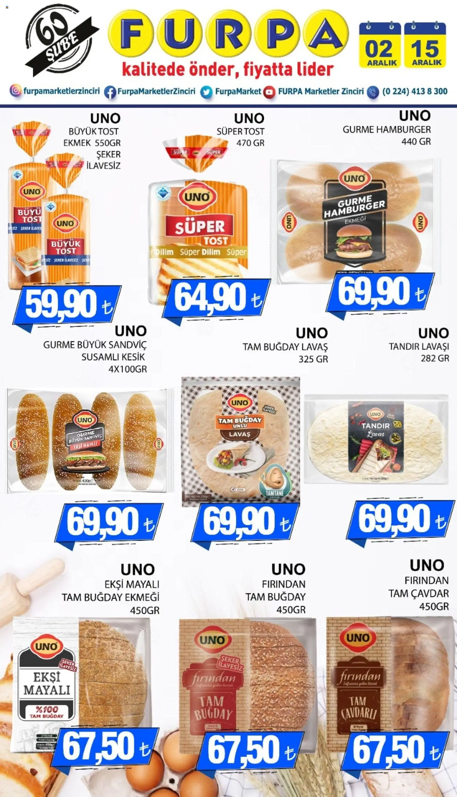 Furpa İndirim 02.12.2025 - Broşürünün önizlemesi - Şeker, Ekmek