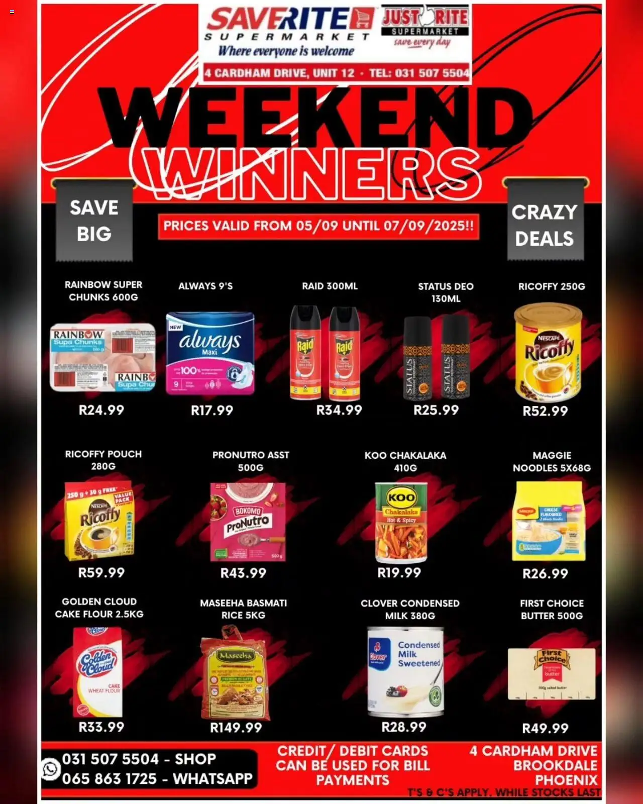 Saverite Weekend Winners from 05/09 - 07/09/2025 > Promotions