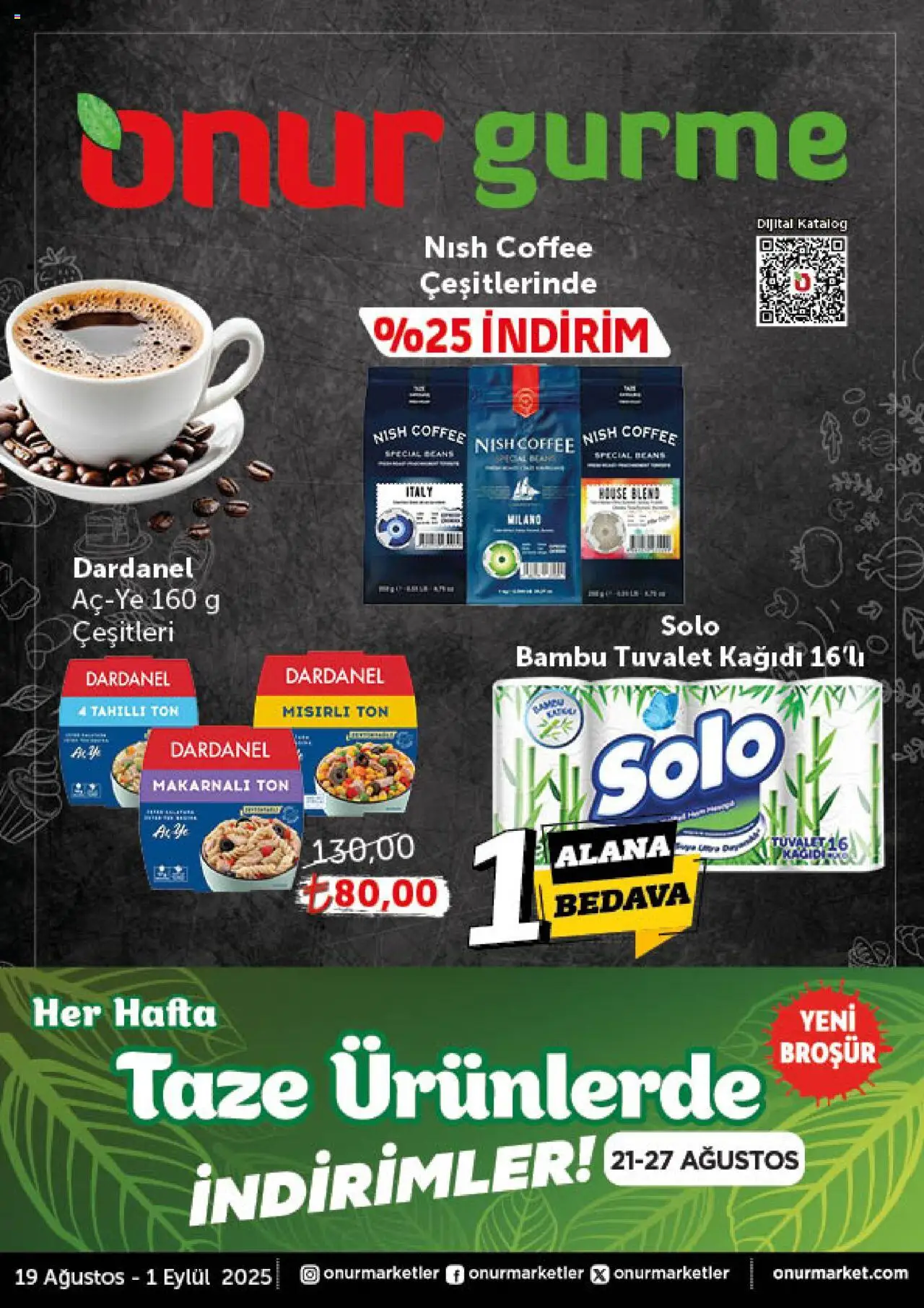 ONUR MARKET Katalog - Gurme (19 Ağustos 2025) - Indirim, Broşür - Sayfa numarası 1