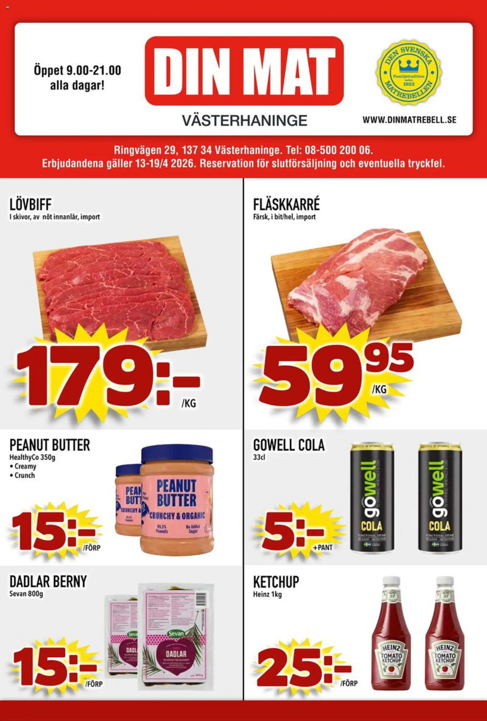 Förhandsgranska reklamblad Din Mat erbjudanden från butik Din Mat gäller från 13/04/2026