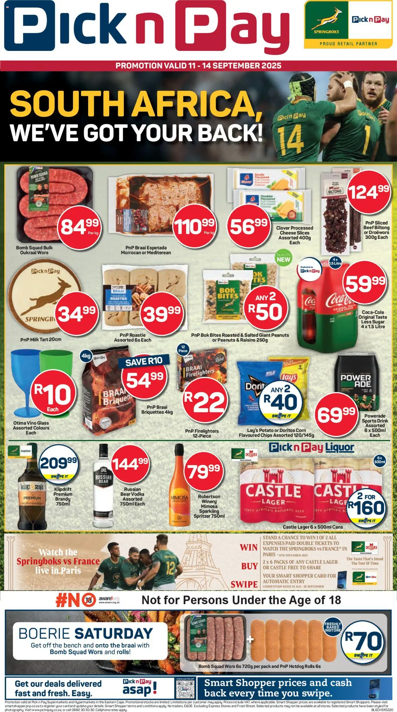 Pick n Pay Eastern Cape - Rugby Specials from 11/09 - 14/09/2025 > Promotions
