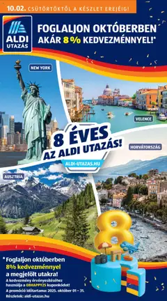 Aldi - Utazás katalógus megtekintése, amely érvényes 2025.10.02.-től