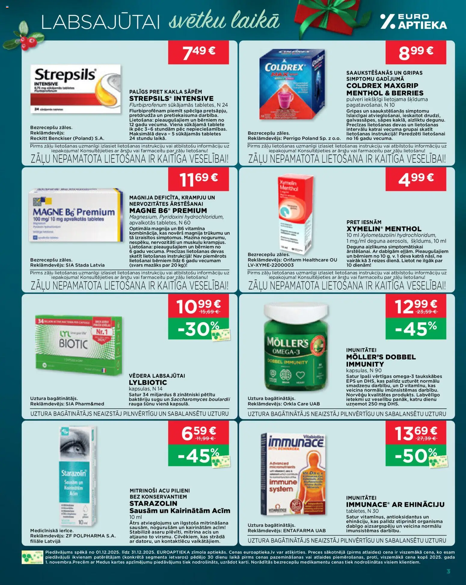 Skatīt Euroaptieka akciju bukletu, derīgs no 2025.12.01