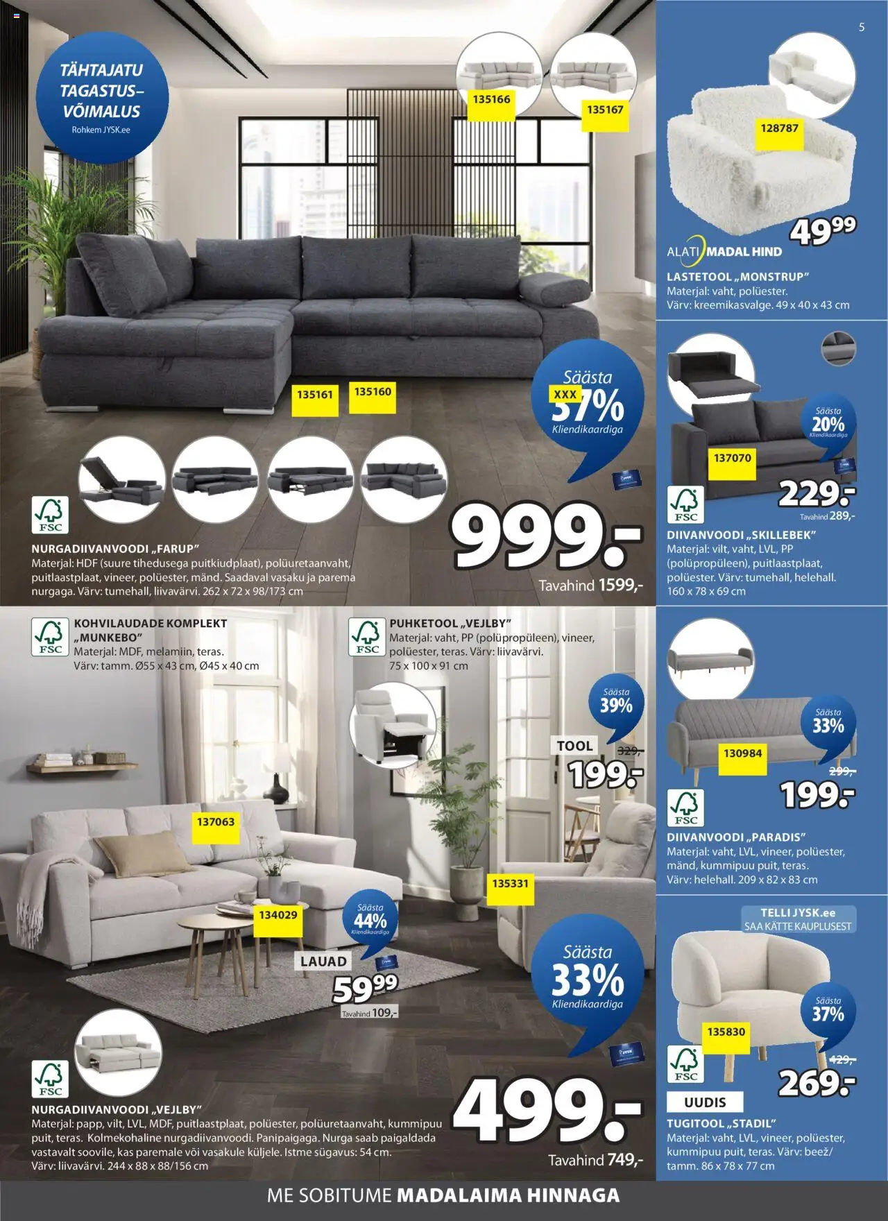 JYSK kliendilehe eelvaade alates 2025.10.14