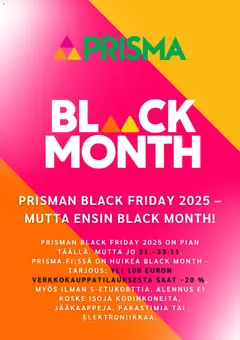 Kaupan Prisma Black Friday ennakkoilmoitus esikatselu, voimassa 21/11/2025