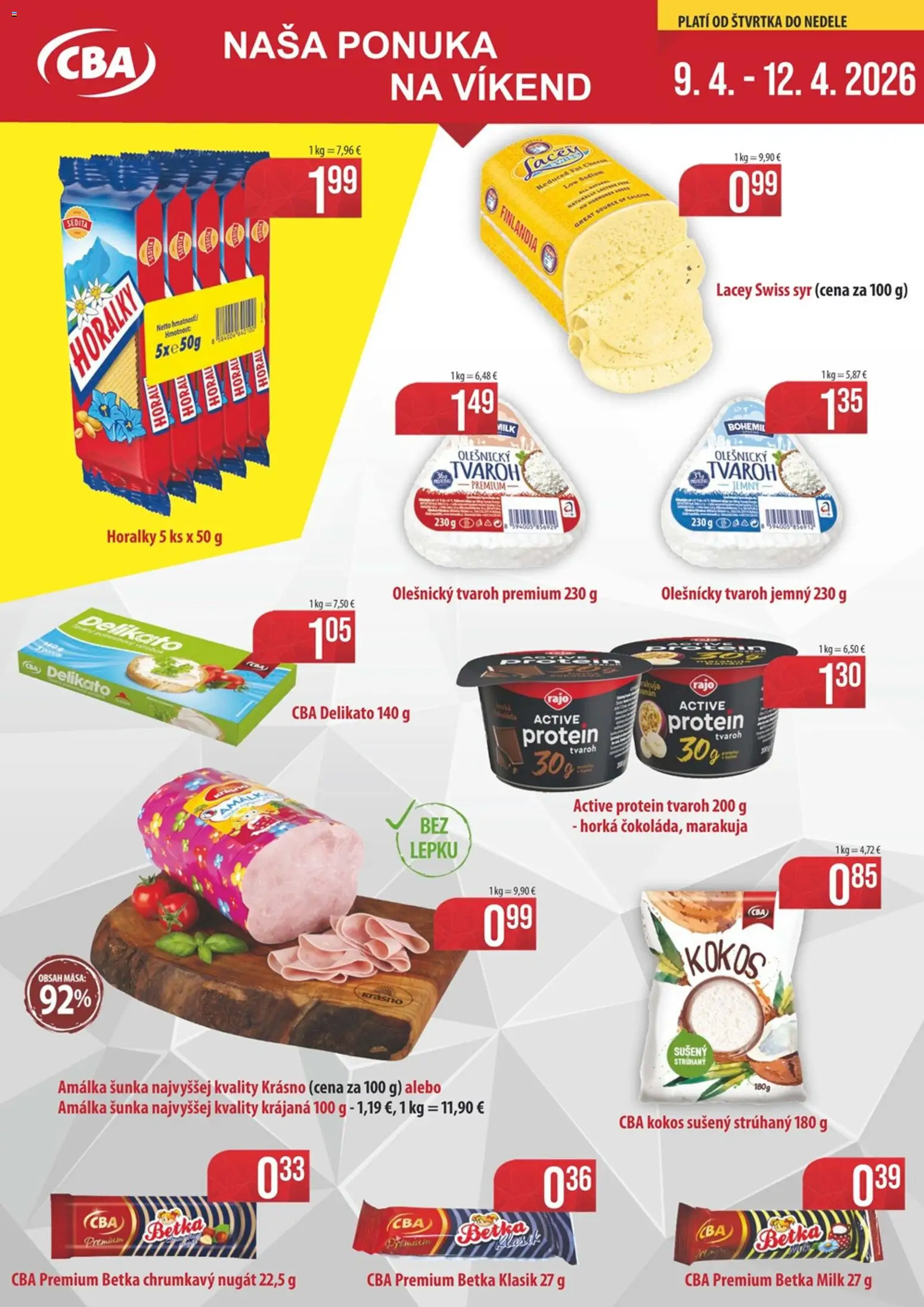 Náhľad Sintra letáku platného od 09.04.2026 - Protein, Syr, Tvaroh, Kokos, Šunka, Finlandia, Horálky