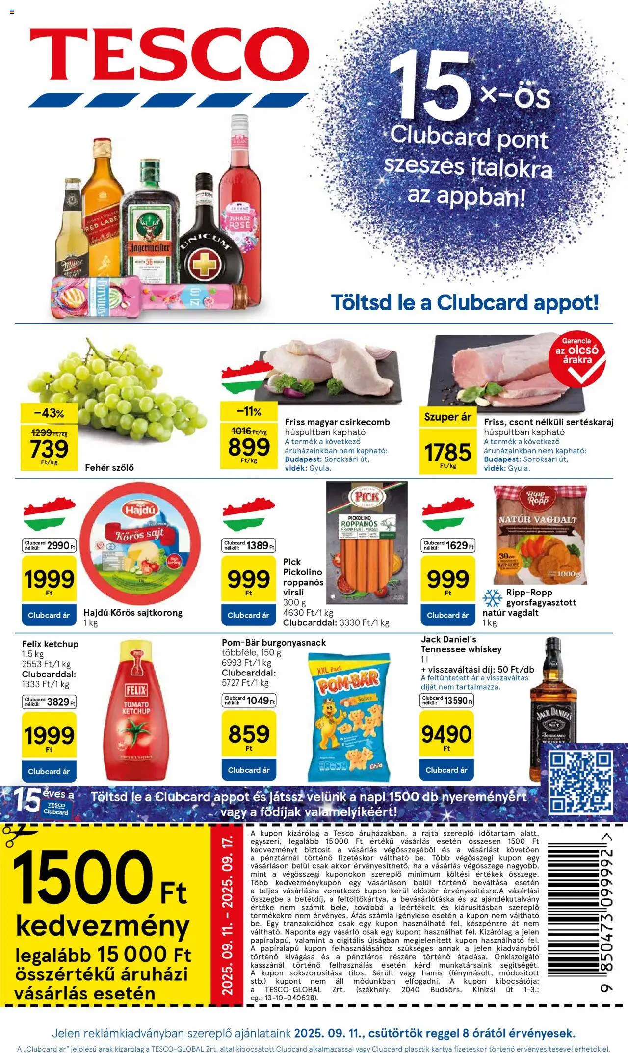 Tesco aktuális szórólap, érvényes 2025.09.11.-től - 1 oldal