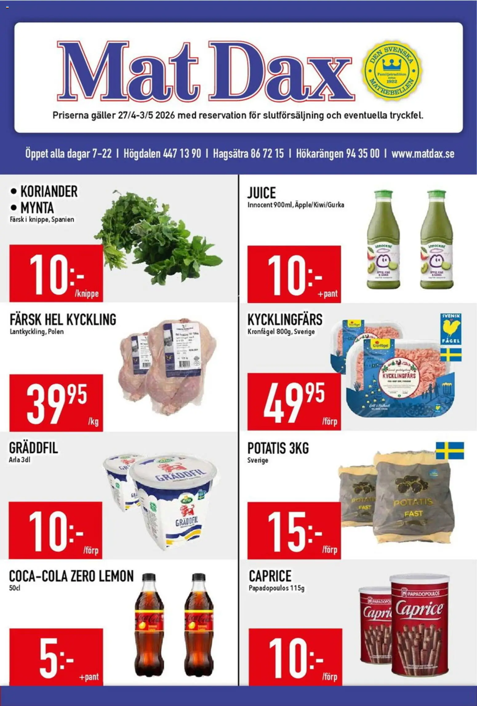 Förhandsgranska reklamblad Matdax erbjudanden från butik Matdax gäller från 27/04/2026