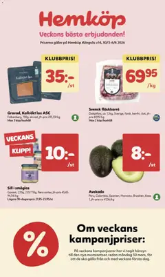 Förhandsgranska reklamblad Hemköp erbjudanden från butik Hemköp gäller från 30/03/2026