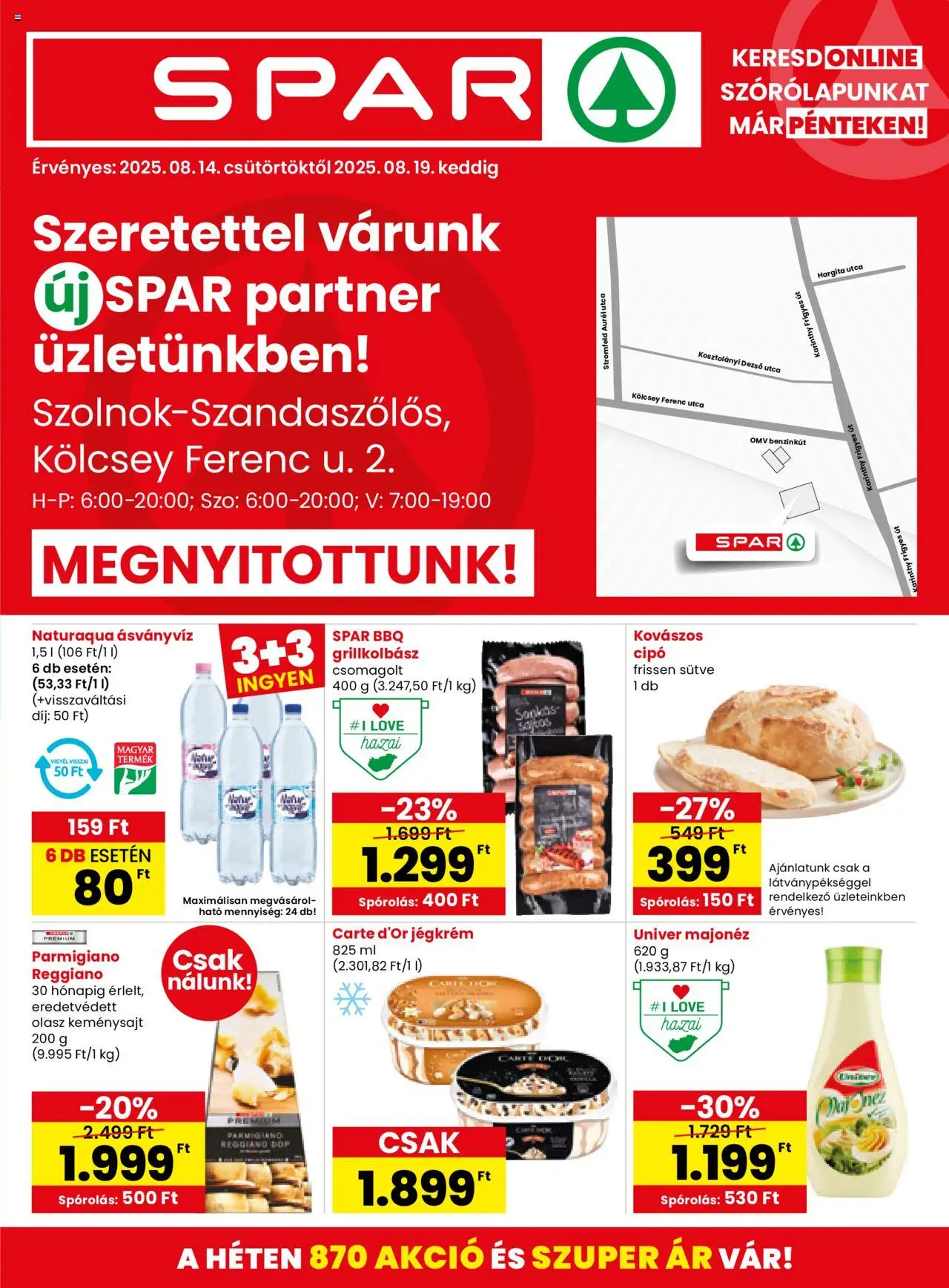 Spar Market aktuális szórólap, érvényes 2025.08.14.-től - 1 oldal