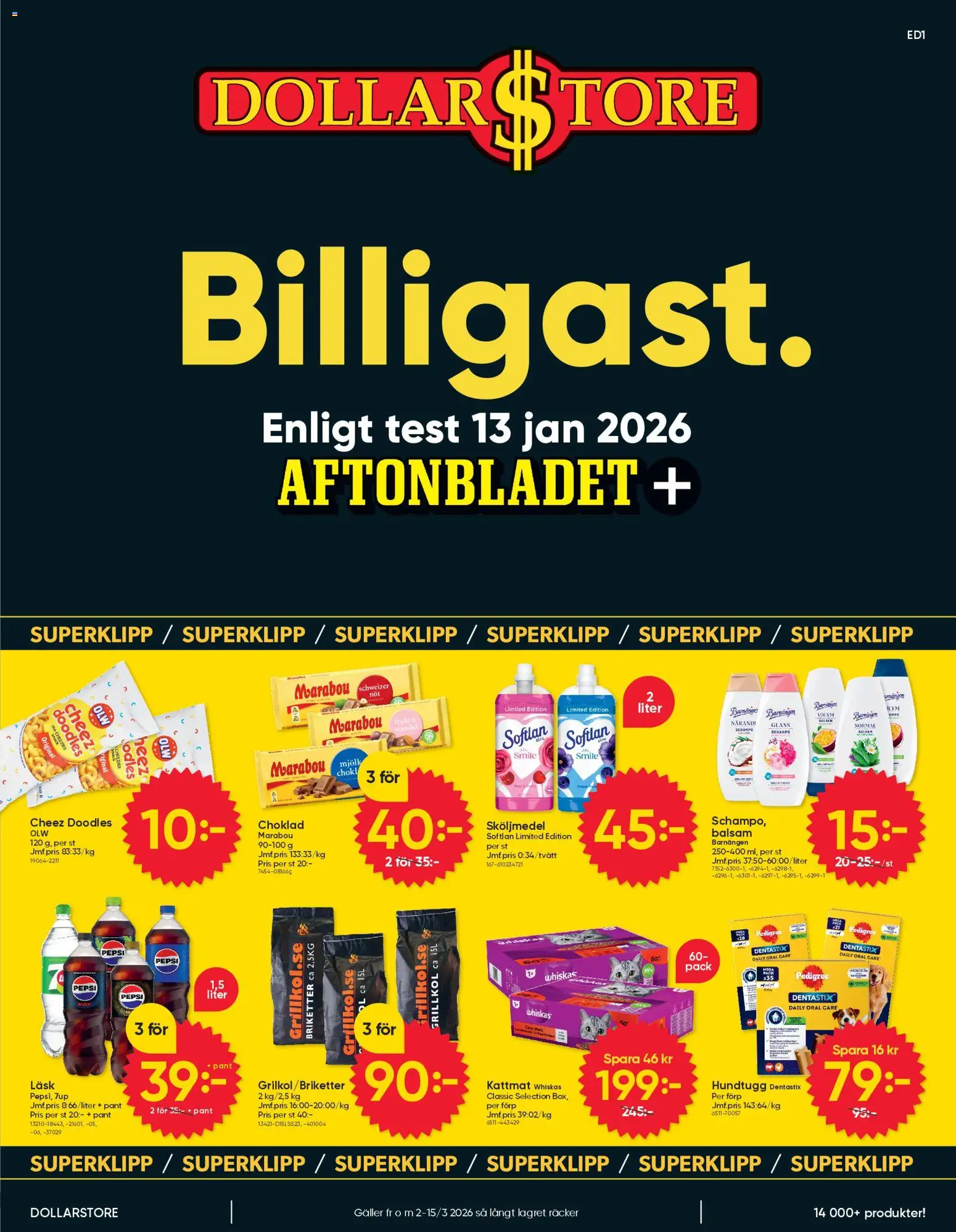 Förhandsgranska reklamblad Dollar Store erbjudanden från butik Dollar Store gäller från 02/03/2026