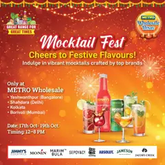 Preview of leaflet Mocktail fest from store Metro is valid from 17/10/2025