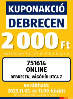 Aldi - Kupón Akció | Debrecen megtekintése, amely érvényes 2025.11.03.-től