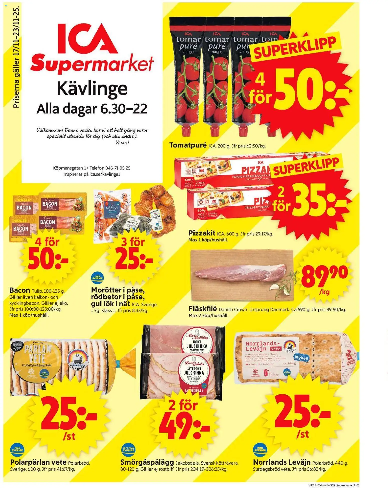 Förhandsgranska reklamblad Kävlinge från butik ICA Supermarket gäller från 17/11/2025
