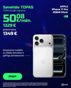 TOPOcentras parduotuvės leidinio Leidinys galiojančio nuo 2026.01.07 peržiūra