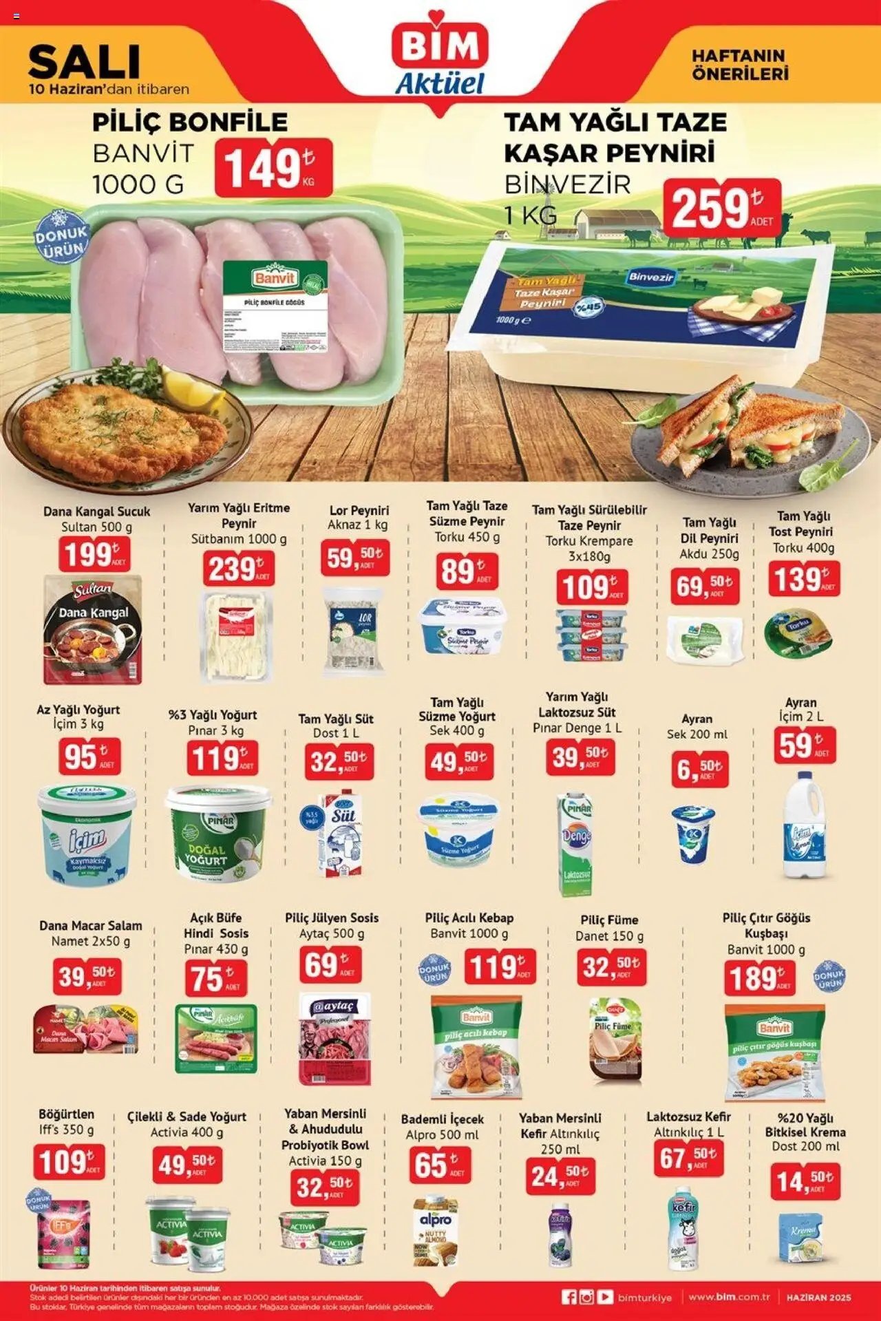 BİM Katalog bu hafta (10 Haziran 2025) - Aktüel Broşür - Sayfa numarası 1 - Yoğurt, Krema, Sosis, Böğürtlen, Piliç, Kefir, Sade yoğurt, Tam yağlı süt