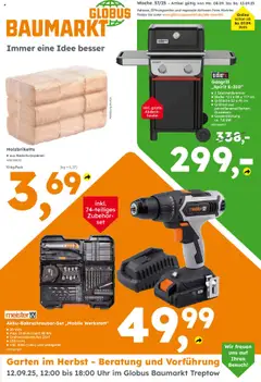 Vorschau von dem Prospekt des Geschäftes Globus Baumarkt, gültig ab dem 08.09.2025