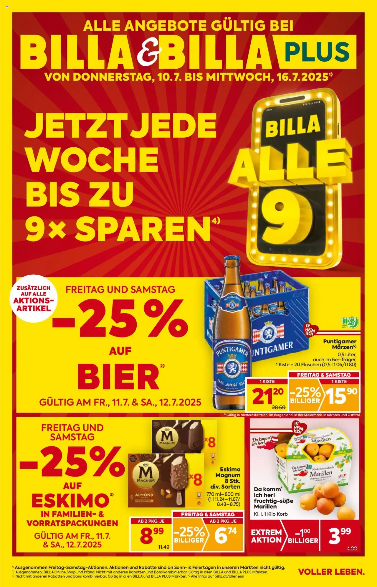  BILLA Flugblatt ab 10.07.2025 vorschau >> Steiermark - Seite 1 - Bier, Korb