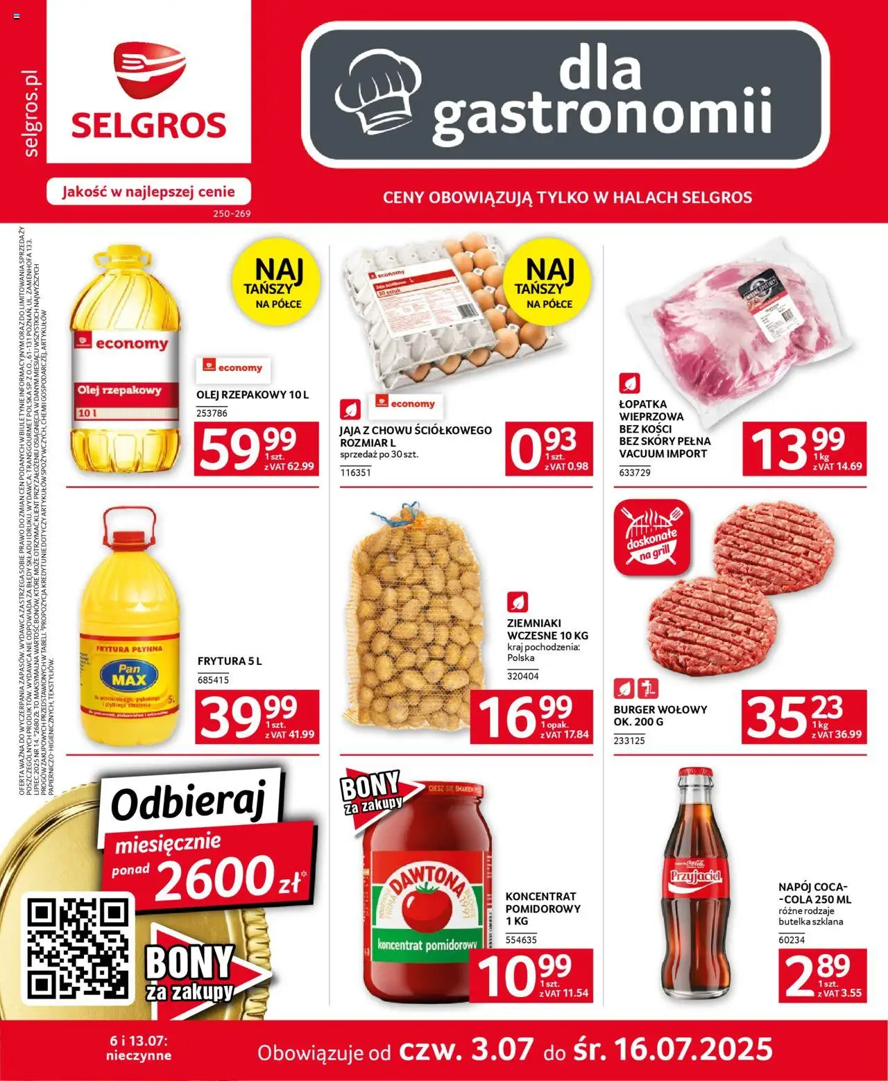 Selgros cash&carry Oferta dla gastronomii od 03.07.2025 - Nowa Gazetka - Numer strony 1