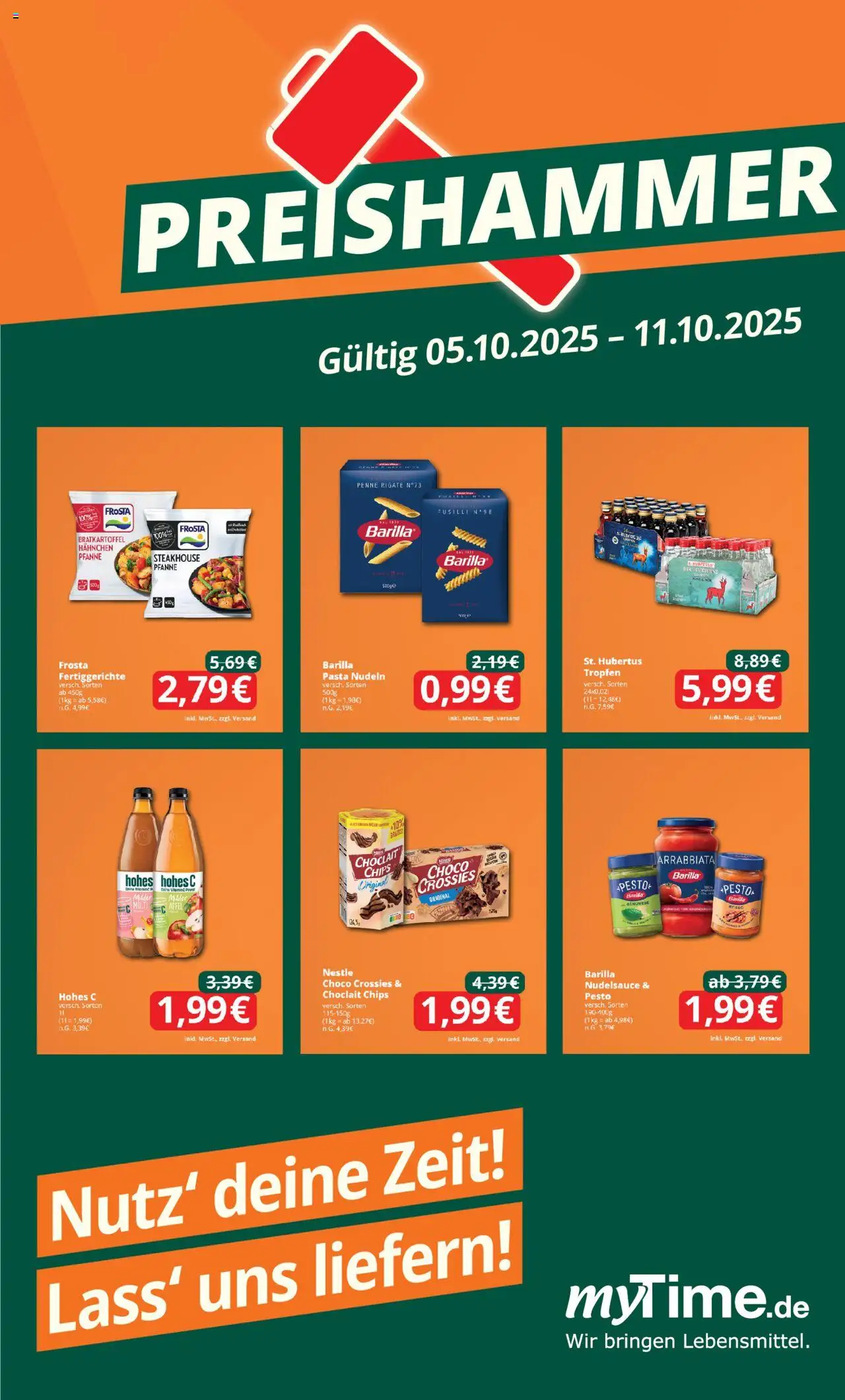 Famila Nordwest Preishammer (vom 05.10.2025 - 11.10.2025) - Chips, Pasta, Äpfel, Frosta, Barilla, Fertiggerichte, Hohes c, Hahnchen