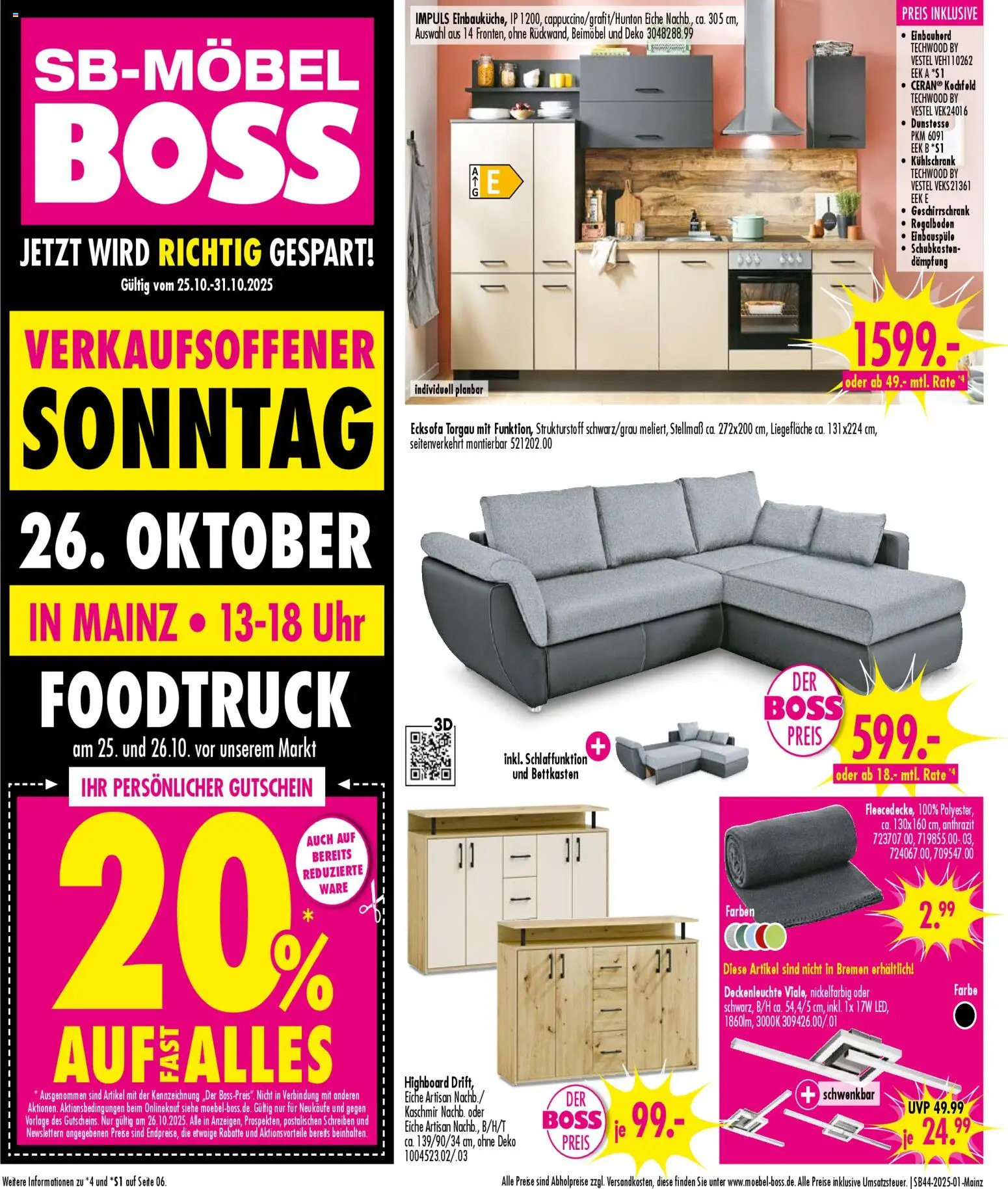 SB Möbel Boss Prospekt - Mainz (vom 25.10.2025 - 31.10.2025)