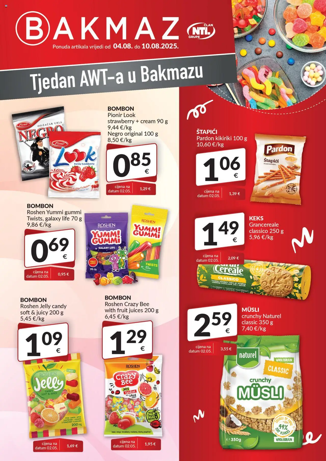 Bakmaz aktualni Tjedan AWT-a vrijedi od 04.08.2025 - tjedna akcija broj stranice 1