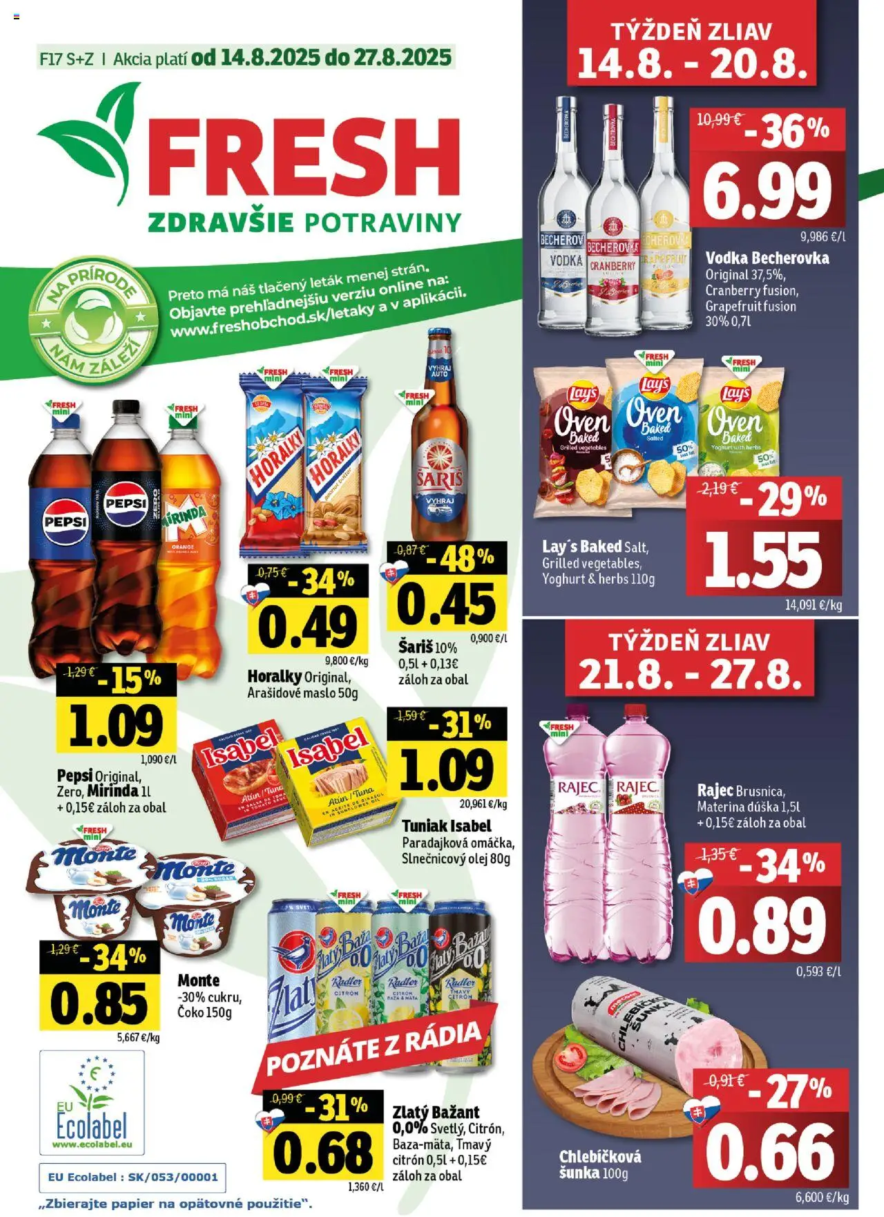Fresh Stredné a západné Slovensko od 14.08.2025 > Potraviny online