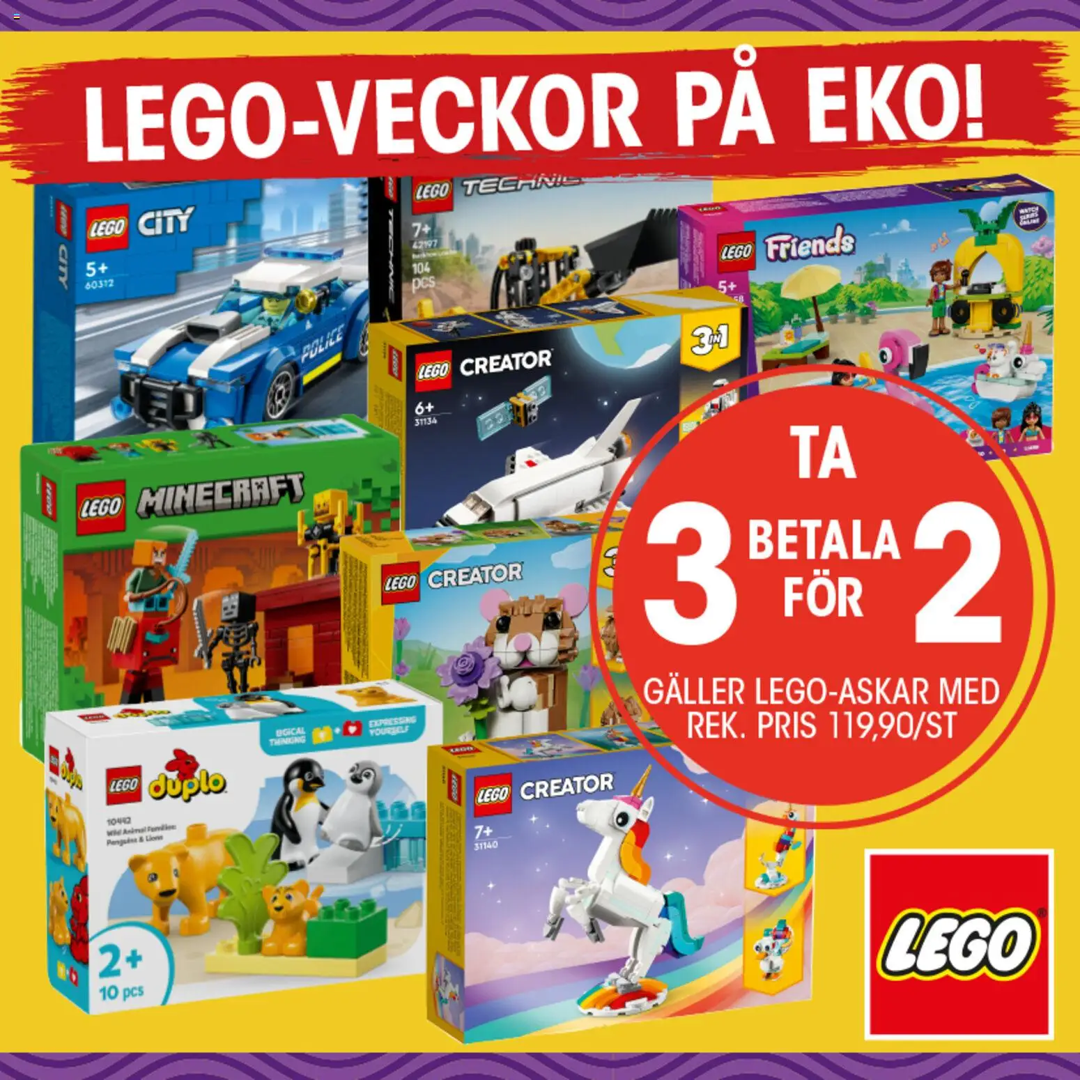 Förhandsgranska reklamblad Aktuella reklamblad EKO från butik EKO gäller från 19/01/2026 - LEGO, Galler