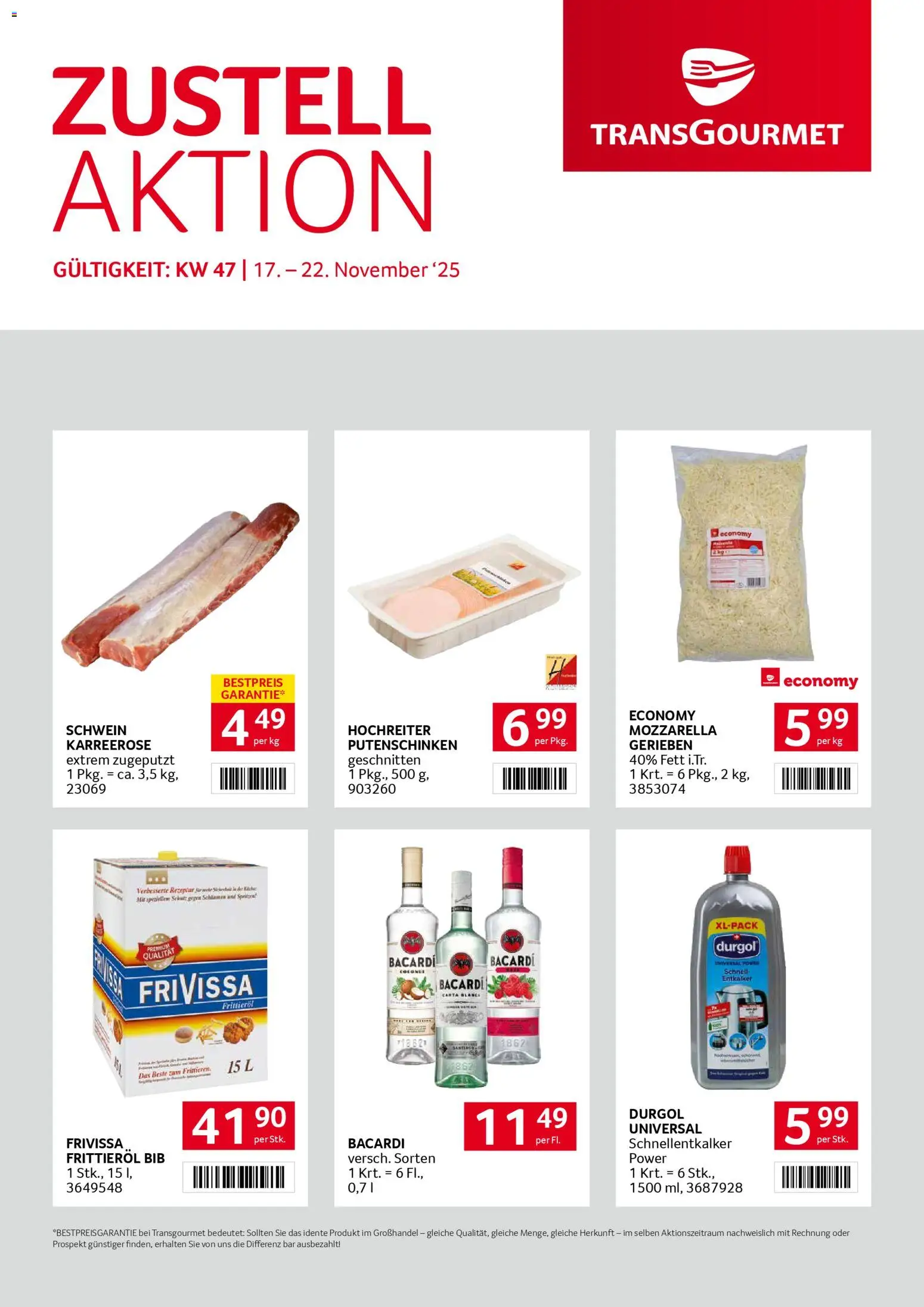 Vorschau der Angebote: Transgourmet Zustellaktion gültig ab 17.11.2025 - Frittieröl