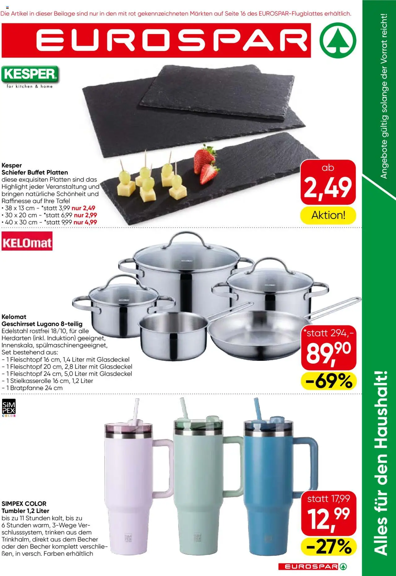  Eurospar Salzburg Alles fuer den Haushalt ab (14.08.2025 - 27.08.2025) - Seite 1