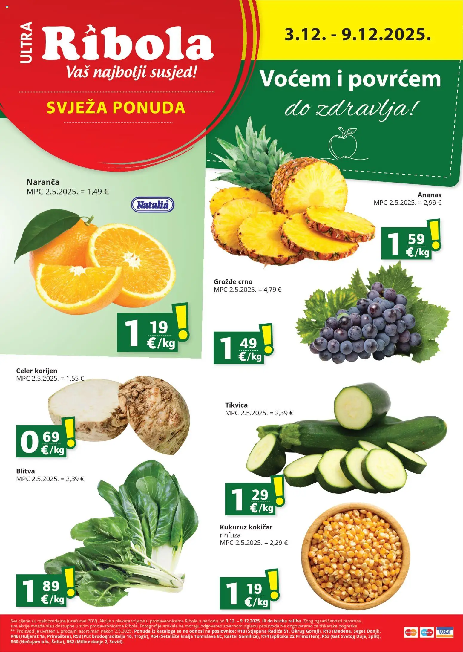 Pregled letka Svježa Ponuda trgovine Ribola vrijedi od 03.12.2025