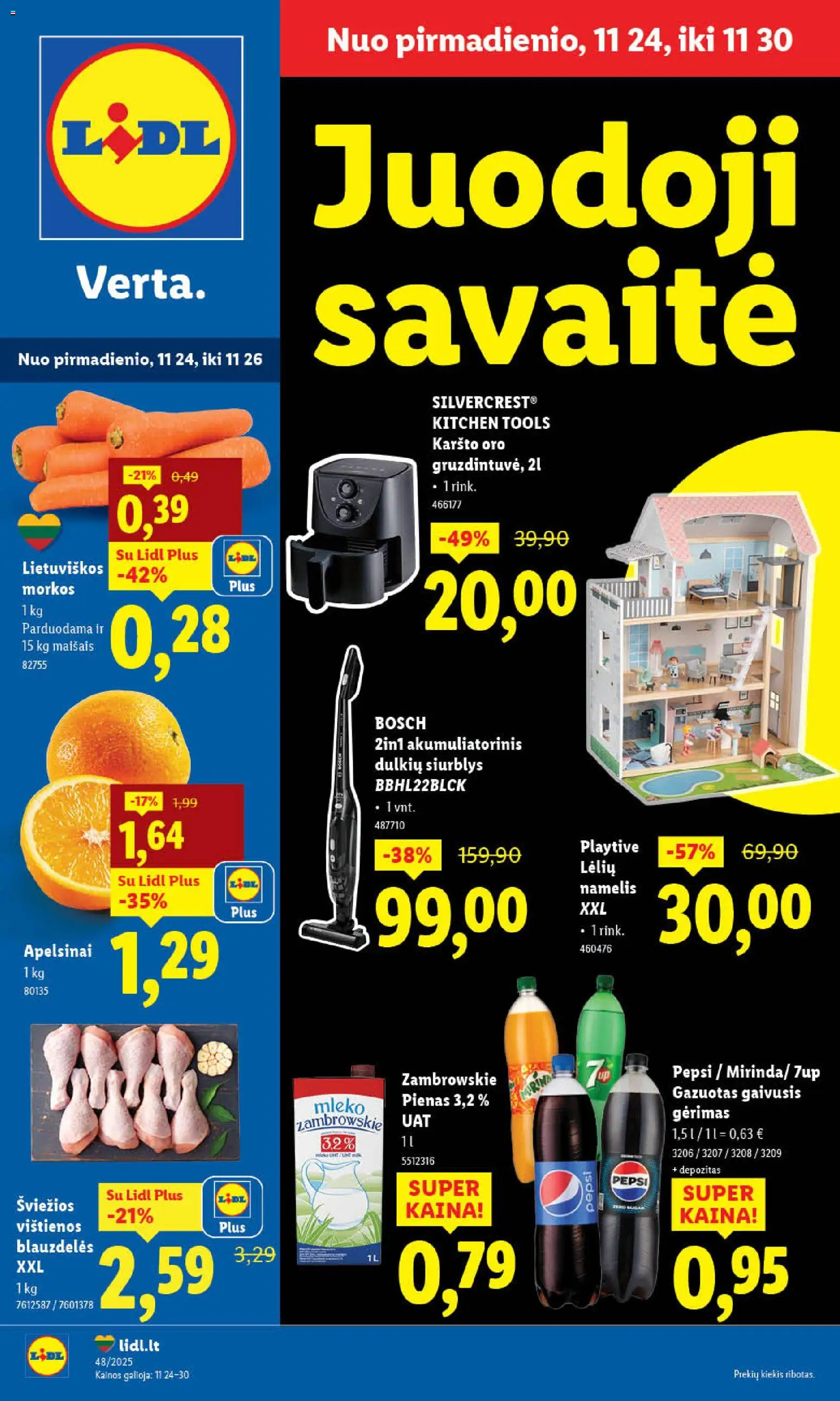 LIDL parduotuvės leidinio Juodai geri švaros pasiūlymai galiojančio nuo 2025.11.24 peržiūra